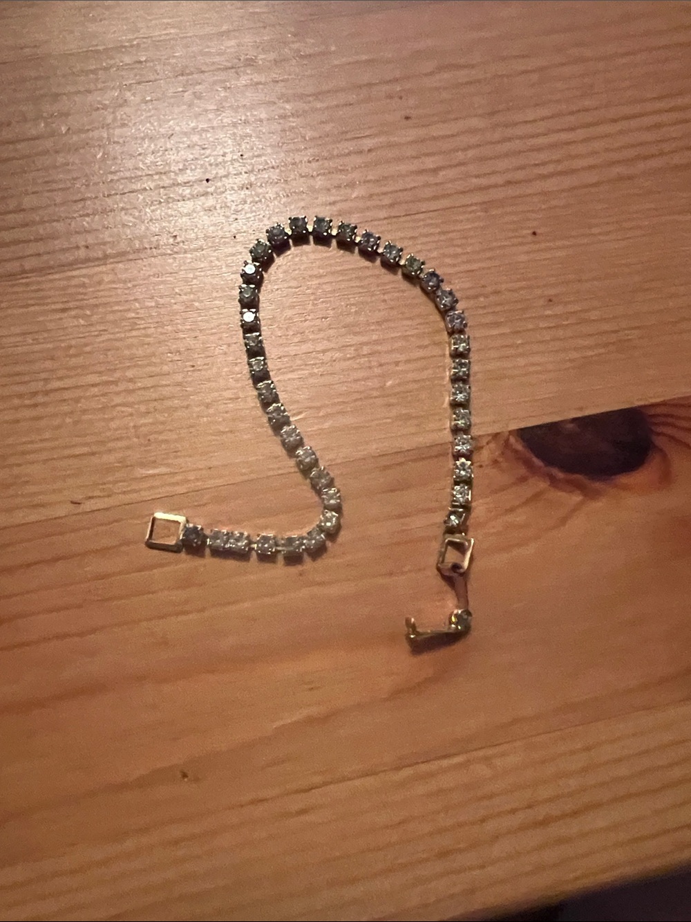 Gold-Tone Rhinestone Tennis Bracelet